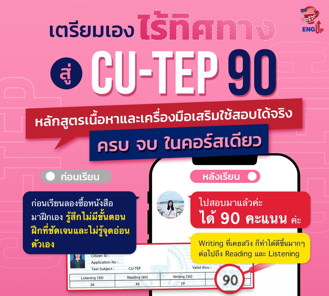 รีวิวสอบ CU-TEP 90